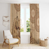 Brown Bula Fiji Window Curtain Fijian Dance Fan Tapa Cloth Pattern LT14 - Polynesian Pride