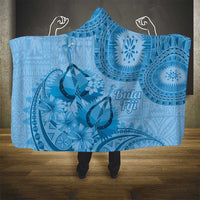 Blue Bula Fiji Hooded Blanket Fijian Dance Fan Tapa Cloth Pattern LT14 - Polynesian Pride