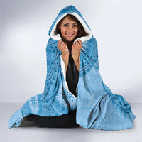 Blue Bula Fiji Hooded Blanket Fijian Dance Fan Tapa Cloth Pattern LT14 - Polynesian Pride