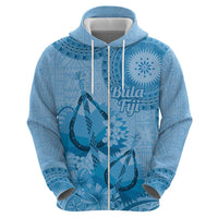 Blue Bula Fiji Hoodie Fijian Dance Fan Tapa Cloth Pattern LT14 - Polynesian Pride