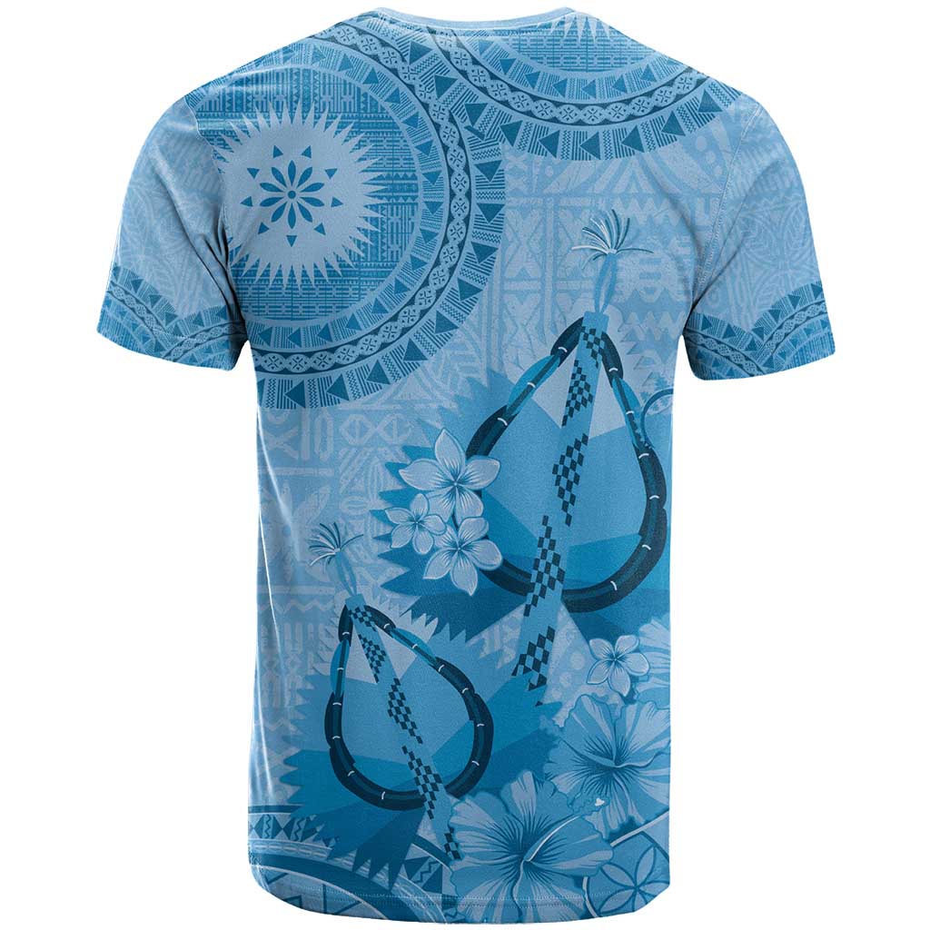 Blue Bula Fiji T Shirt Fijian Dance Fan Tapa Cloth Pattern LT14 - Polynesian Pride