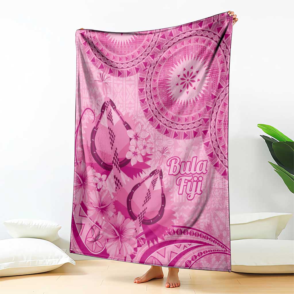 Pink Bula Fiji Blanket Fijian Dance Fan Tapa Cloth Pattern LT14 - Polynesian Pride