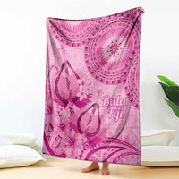 Pink Bula Fiji Blanket Fijian Dance Fan Tapa Cloth Pattern LT14 - Polynesian Pride