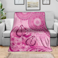 Pink Bula Fiji Blanket Fijian Dance Fan Tapa Cloth Pattern LT14 - Polynesian Pride