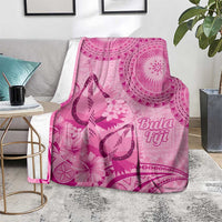 Pink Bula Fiji Blanket Fijian Dance Fan Tapa Cloth Pattern LT14 - Polynesian Pride