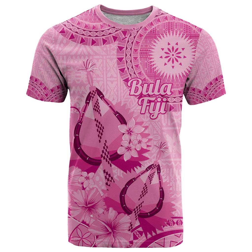 Pink Bula Fiji T Shirt Fijian Dance Fan Tapa Cloth Pattern LT14 Pink - Polynesian Pride