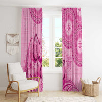 Pink Bula Fiji Window Curtain Fijian Dance Fan Tapa Cloth Pattern LT14 - Polynesian Pride