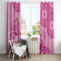 Pink Bula Fiji Window Curtain Fijian Dance Fan Tapa Cloth Pattern LT14 - Polynesian Pride
