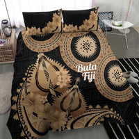 Black Bula Fiji Bedding Set Fijian Dance Fan Tapa Cloth Pattern LT14 - Polynesian Pride
