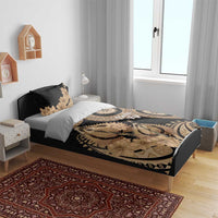 Black Bula Fiji Bedding Set Fijian Dance Fan Tapa Cloth Pattern LT14 - Polynesian Pride