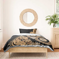 Black Bula Fiji Bedding Set Fijian Dance Fan Tapa Cloth Pattern LT14 - Polynesian Pride