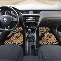 Black Bula Fiji Car Mats Fijian Dance Fan Tapa Cloth Pattern LT14 Set 2pcs - Front Black - Polynesian Pride