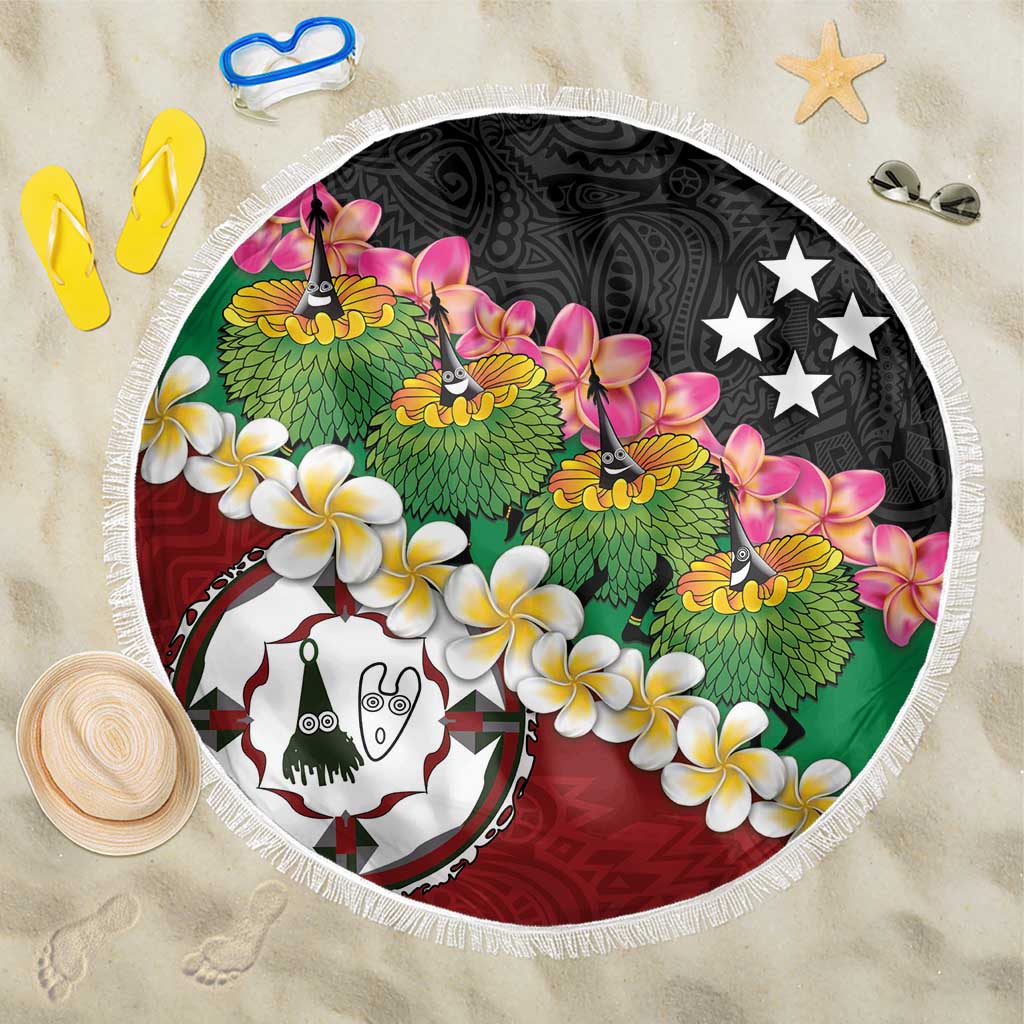 Frangipani Festival Rabaul East New Britain Beach Blanket Dukduk Dance With Plumeria LT14 One Size 150cm Red - Polynesian Pride