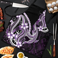 Purple Black Aloha Hawaii Apron Polynesian Shark Tattoo Plumeria LT14 Purple - Polynesian Pride