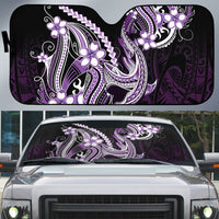 Purple Black Aloha Hawaii Auto Sun Shade Polynesian Shark Tattoo Plumeria LT14 Purple - Polynesian Pride