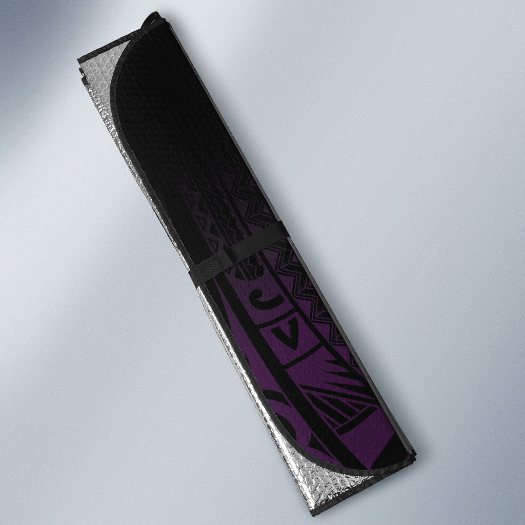 Purple Black Aloha Hawaii Auto Sun Shade Polynesian Shark Tattoo Plumeria LT14 - Polynesian Pride