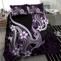 Purple Black Aloha Hawaii Bedding Set Polynesian Shark Tattoo Plumeria LT14 - Polynesian Pride