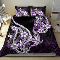 Purple Black Aloha Hawaii Bedding Set Polynesian Shark Tattoo Plumeria LT14 - Polynesian Pride