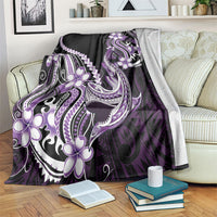Purple Black Aloha Hawaii Blanket Polynesian Shark Tattoo Plumeria LT14 Purple - Polynesian Pride