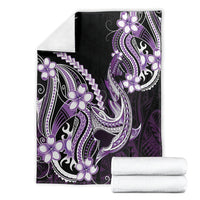 Purple Black Aloha Hawaii Blanket Polynesian Shark Tattoo Plumeria LT14 - Polynesian Pride