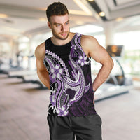 Purple Black Aloha Hawaii Men Tank Top Polynesian Shark Tattoo Plumeria LT14 Purple - Polynesian Pride