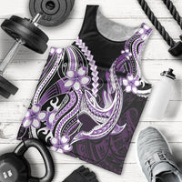 Purple Black Aloha Hawaii Men Tank Top Polynesian Shark Tattoo Plumeria LT14 - Polynesian Pride