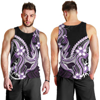 Purple Black Aloha Hawaii Men Tank Top Polynesian Shark Tattoo Plumeria LT14 - Polynesian Pride