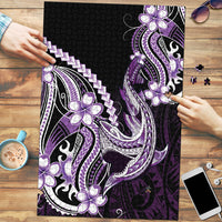 Purple Black Aloha Hawaii Puzzle Polynesian Shark Tattoo Plumeria LT14 Purple - Polynesian Pride
