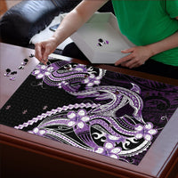Purple Black Aloha Hawaii Puzzle Polynesian Shark Tattoo Plumeria LT14 - Polynesian Pride