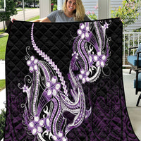Purple Black Aloha Hawaii Quilt Polynesian Shark Tattoo Plumeria LT14 Purple - Polynesian Pride