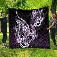 Purple Black Aloha Hawaii Quilt Polynesian Shark Tattoo Plumeria LT14 - Polynesian Pride