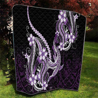Purple Black Aloha Hawaii Quilt Polynesian Shark Tattoo Plumeria LT14 - Polynesian Pride