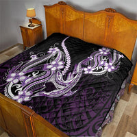Purple Black Aloha Hawaii Quilt Polynesian Shark Tattoo Plumeria LT14 - Polynesian Pride