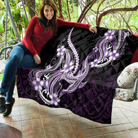Purple Black Aloha Hawaii Quilt Polynesian Shark Tattoo Plumeria LT14 - Polynesian Pride