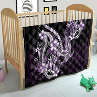 Purple Black Aloha Hawaii Quilt Polynesian Shark Tattoo Plumeria LT14 - Polynesian Pride