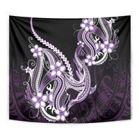 Purple Black Aloha Hawaii Tapestry Polynesian Shark Tattoo Plumeria LT14 - Polynesian Pride