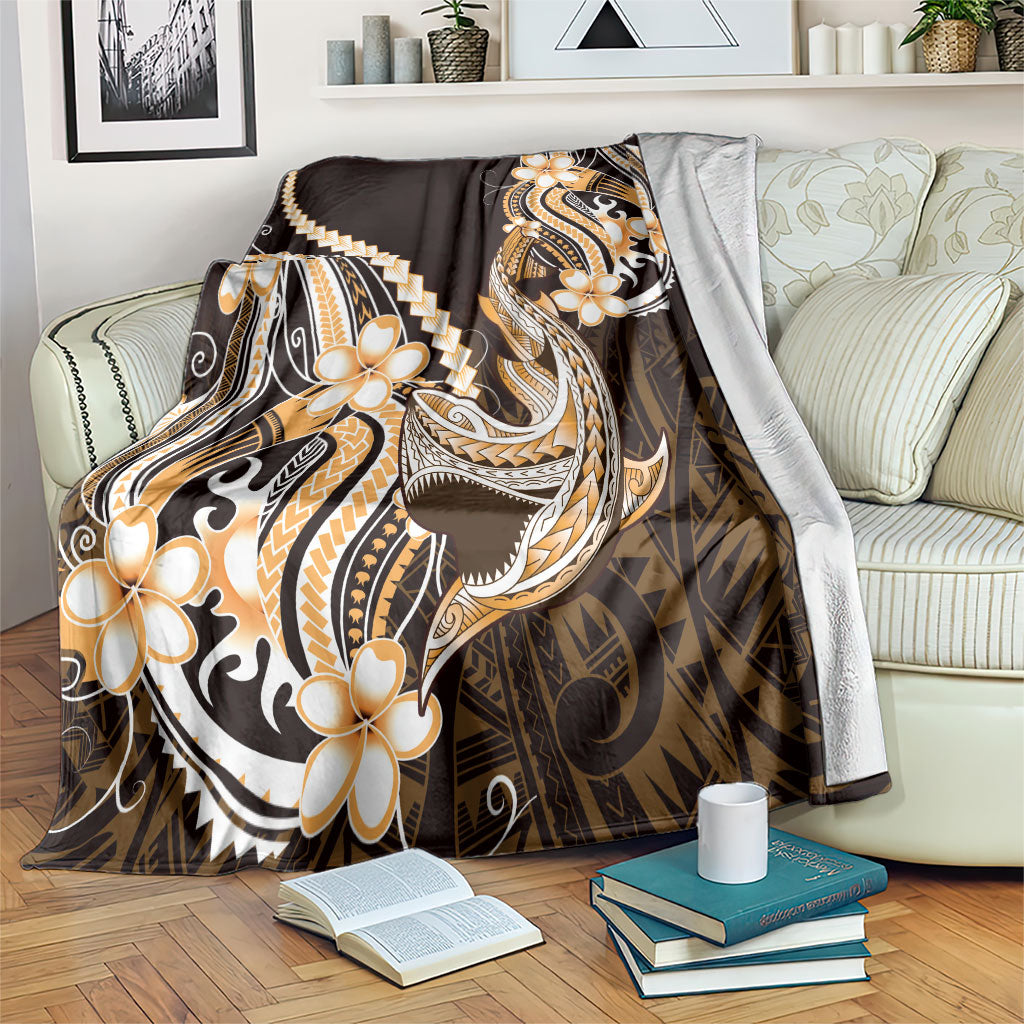 Orange Black Aloha Hawaii Blanket Polynesian Shark Tattoo Plumeria LT14 Orange - Polynesian Pride