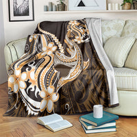 Orange Black Aloha Hawaii Blanket Polynesian Shark Tattoo Plumeria LT14 Orange - Polynesian Pride