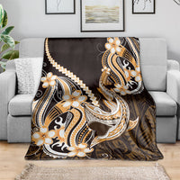 Orange Black Aloha Hawaii Blanket Polynesian Shark Tattoo Plumeria LT14 - Polynesian Pride