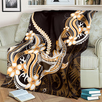 Orange Black Aloha Hawaii Blanket Polynesian Shark Tattoo Plumeria LT14 - Polynesian Pride