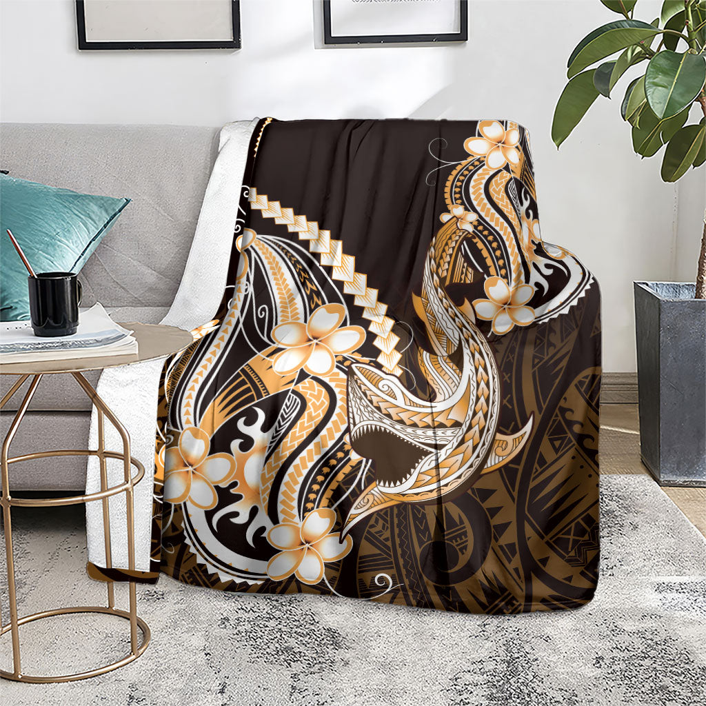 Orange Black Aloha Hawaii Blanket Polynesian Shark Tattoo Plumeria LT14 - Polynesian Pride