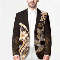 Orange Black Aloha Hawaii Blazer Polynesian Shark Tattoo Plumeria LT14 - Polynesian Pride