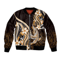 Orange Black Aloha Hawaii Bomber Jacket Polynesian Shark Tattoo Plumeria LT14 Unisex Orange - Polynesian Pride