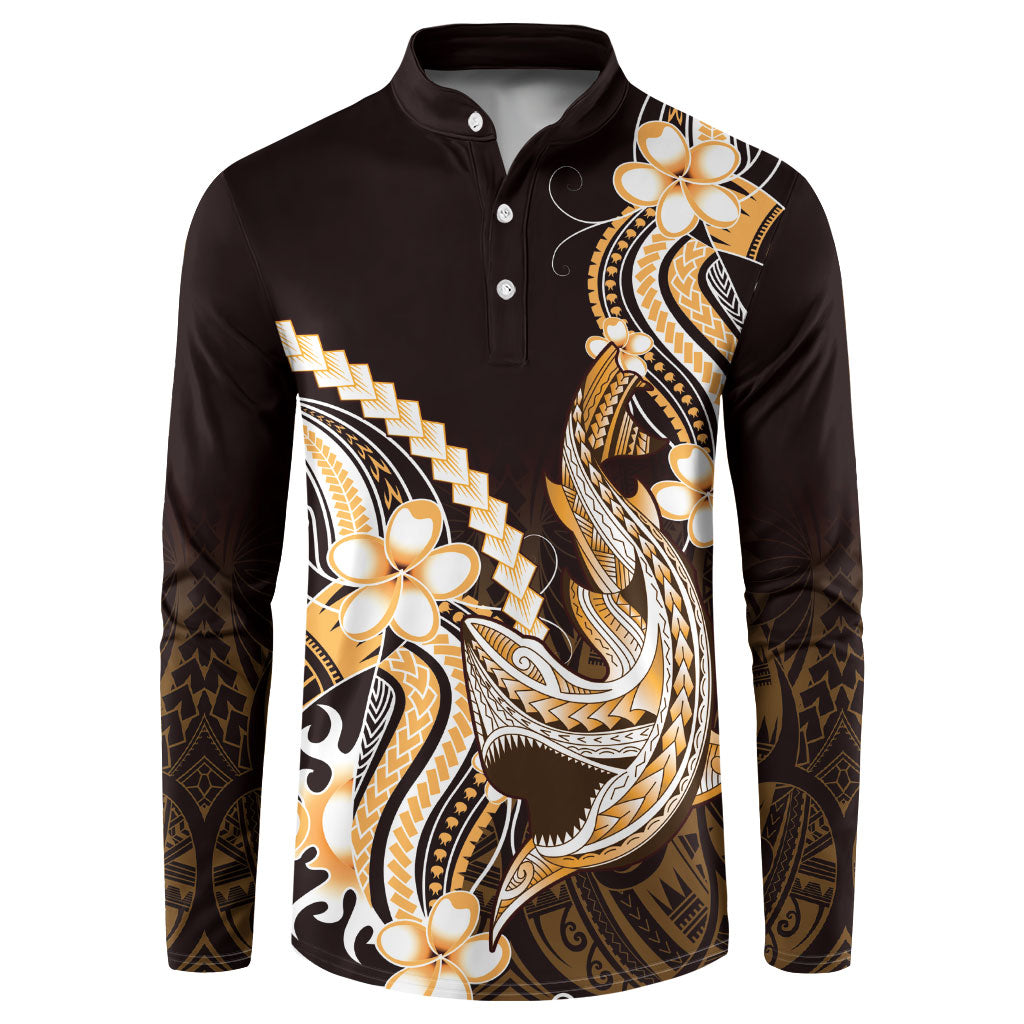 Orange Black Aloha Hawaii Button Sweatshirt Polynesian Shark Tattoo Plumeria LT14 Orange - Polynesian Pride
