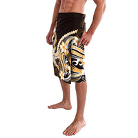 Orange Black Aloha Hawaii Lavalava Polynesian Shark Tattoo Plumeria LT14 - Polynesian Pride