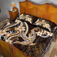 Orange Black Aloha Hawaii Quilt Bed Set Polynesian Shark Tattoo Plumeria LT14 - Polynesian Pride