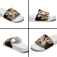 Orange Black Aloha Hawaii Slide Sandals Polynesian Shark Tattoo Plumeria LT14 - Polynesian Pride