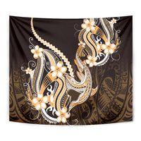 Orange Black Aloha Hawaii Tapestry Polynesian Shark Tattoo Plumeria LT14 - Polynesian Pride