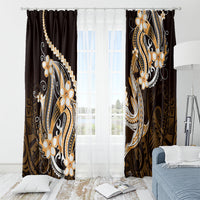 Orange Black Aloha Hawaii Window Curtain Polynesian Shark Tattoo Plumeria LT14 - Polynesian Pride