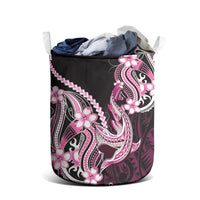 Pink Black Aloha Hawaii Laundry Basket Polynesian Shark Tattoo Plumeria LT14 - Polynesian Pride